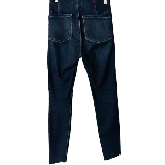 free people we the free miles away dark wash raw hem skinny jeans size 28 - Picture 4 of 13